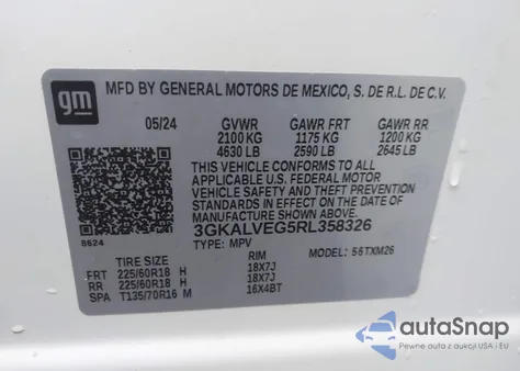 2024 GMC Terrain Awd Slt from USA, damaged, VIN 3GKALVEG5RL358326